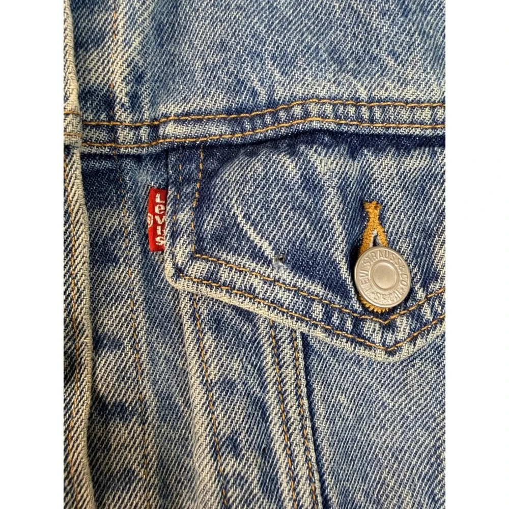 Levis Denim Trucker Jacket Mens Medium Blue Cotton Faded Workwear Streetwear M